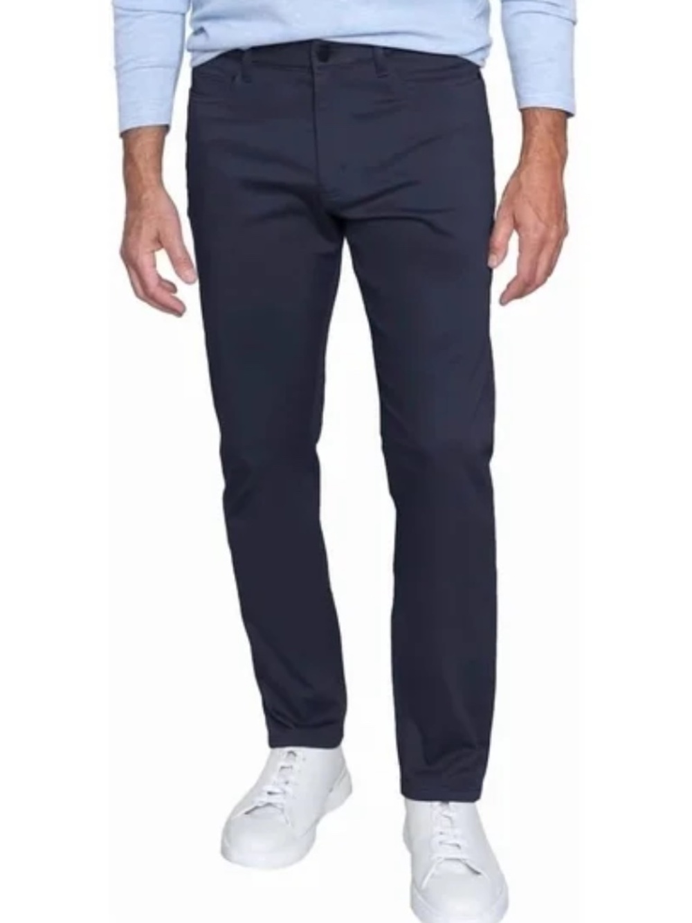 English Laundry Men's 4 Way Stretch Fabric Straight Fit Midweight Pant Blue